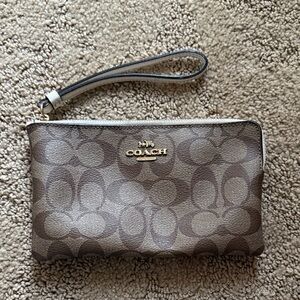Coach Signature Brown Wristlet